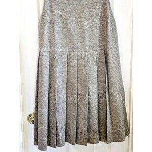 Vintage Sonia Rykiel Wool Grey Skirt Drop Waist Pleated Pockets 28" Waist France